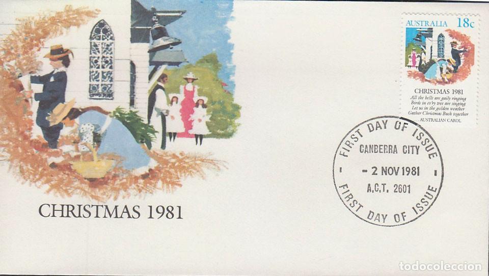 Sellos: AUSTRALIA IVERT N&ordm; 756, NAVIDAD 1981, CON EL ARBOL PARA SU ADORNO, PRIMER DIA 2-11-1981