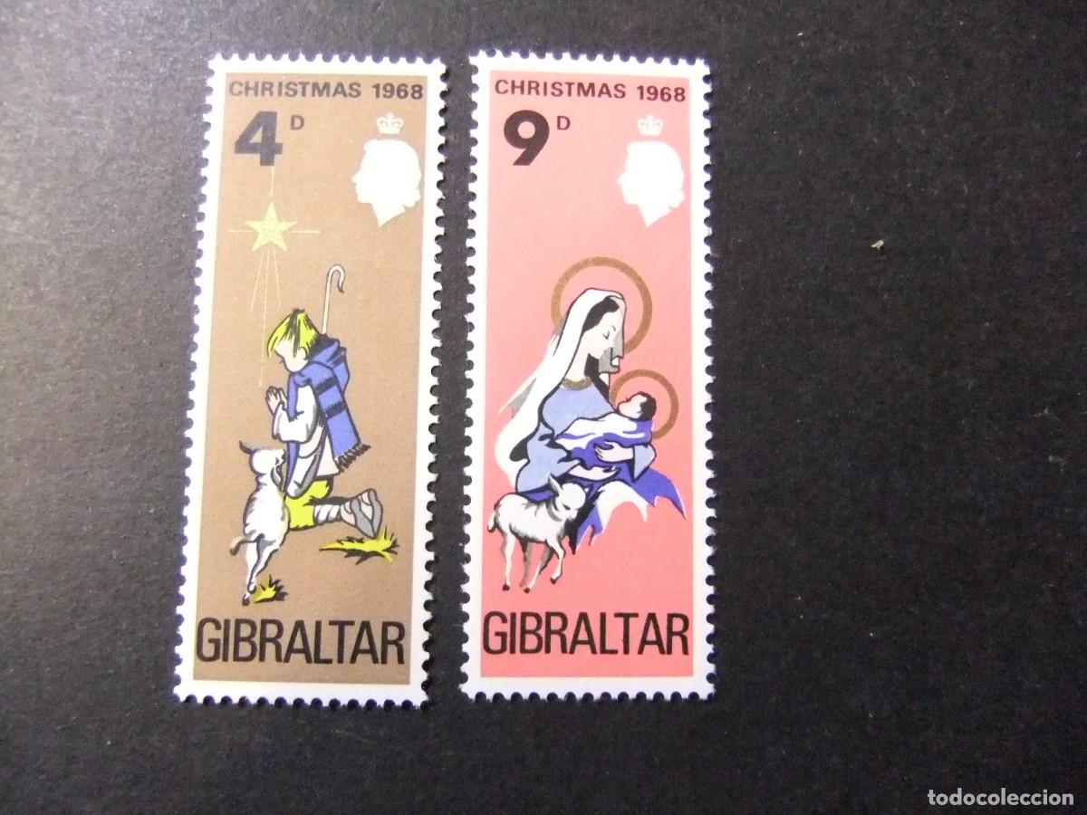 Sellos: 2 GIBRALTAR 1968 / CHRISTMAS NO&Euml;L NAVIDAD / YVERT 215 / 216 MNH