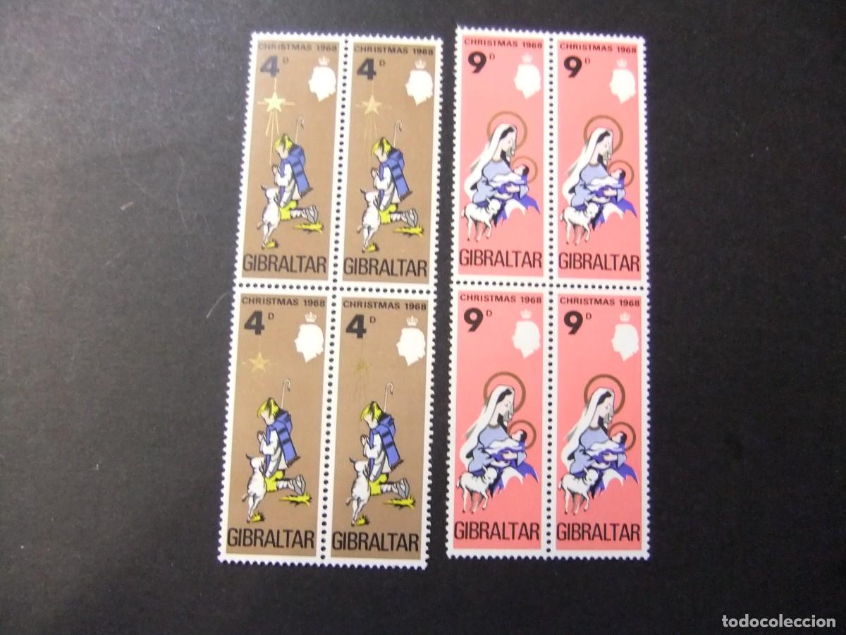 Sellos: 2 GIBRALTAR 1968 / CHRISTMAS NO&Euml;L NAVIDAD / YVERT 215 / 216 MNH