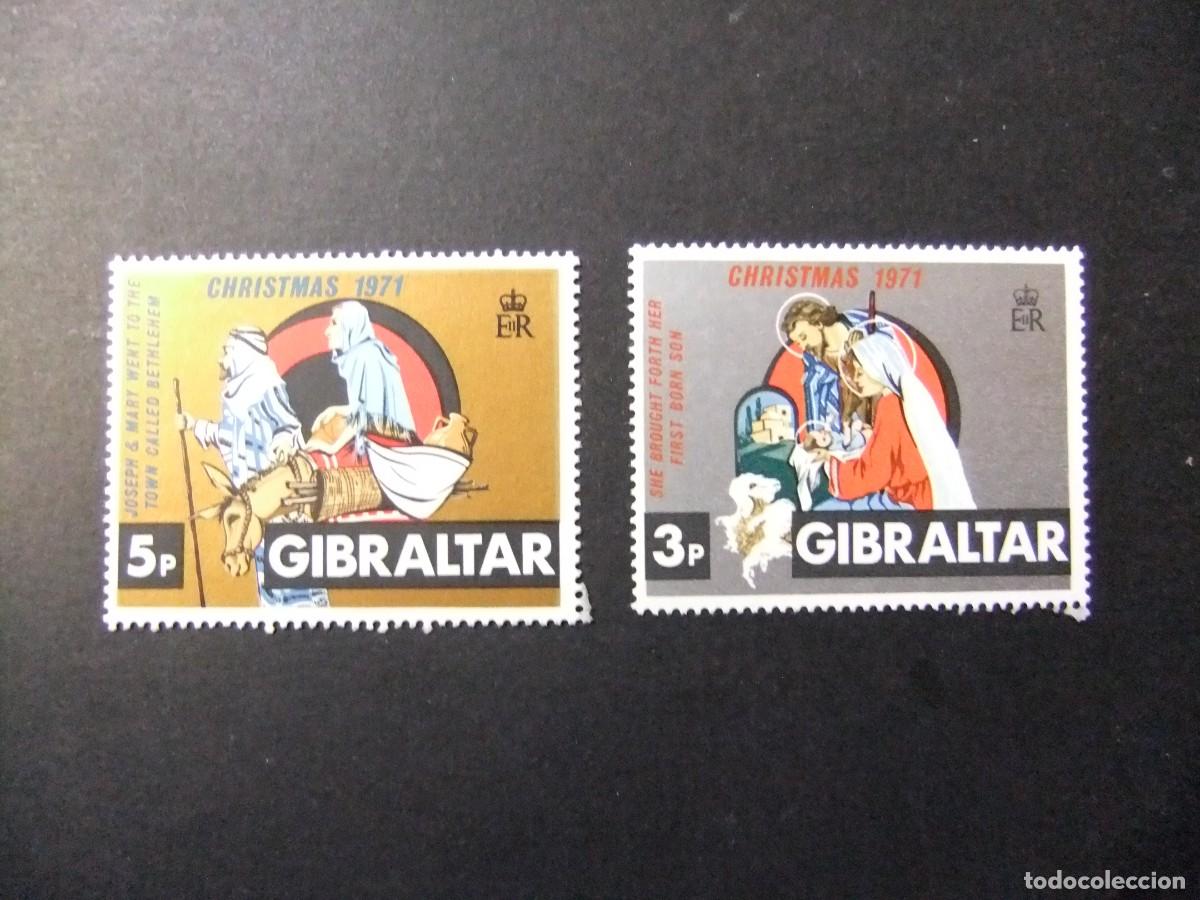 Sellos: 2 GIBRALTAR 1971 / CHRISTMAS NO&Euml;L NAVIDAD / YVERT 279 / 280 MNH