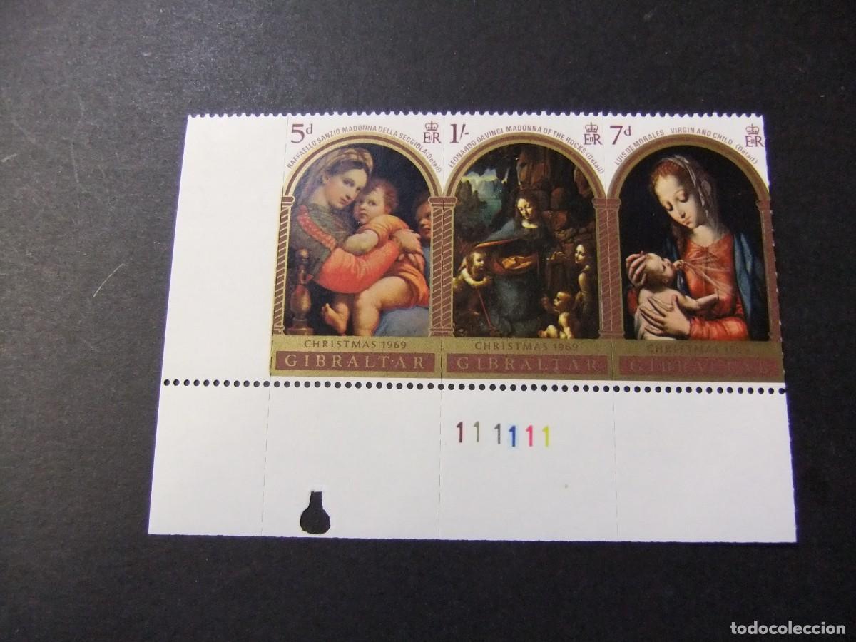 Sellos: 2 GIBRALTAR 1969 / CHRISTMAS NO&Euml;L NAVIDAD / YVERT 228 / 230 MNH
