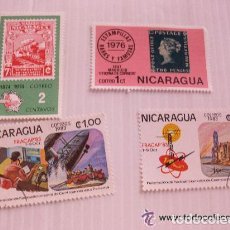 Sellos: LOTE DE 4 SELLOS DE NICARAGUA: TEMAS VARIOS Y FILATELIA ( DOS NUEVOS)