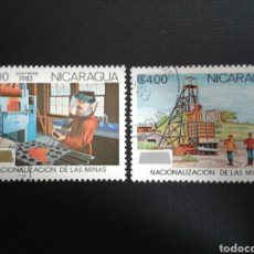 Selos: NICARAGUA. YVERT A-1297/8. SERIE COMPLETA USADA. MINAS. INDUSTRIA MINERA.. Lote 118117700