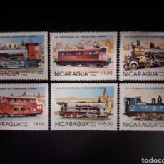 Sellos: NICARAGUA YVERT 1371/2 + A-2097/100. SERIE COMPLETA NUEVA SIN CHARNELA. TRENES