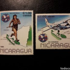 Sellos: NICARAGUA. YVERT 1364 + A-1089 SERIE COMPLETA NUEVA SIN CHARNELA. CONGRESO UPAE. CHASQUI. AVIONES
