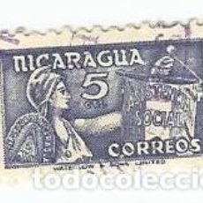 Sellos: SELLO USADO DE NICARAGUA DE 1956- ASISTENCIA SOCIAL- YVERT 796- VALOR 5 CENTAVOS