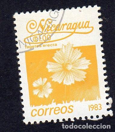 Sellos: América. Nicaragua Flores. Tagetes Erecta..YT1387. Usado Sin Charnela - Foto 1 - 253902690