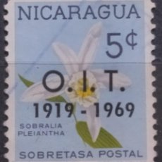 Sellos: NICARAGUA 1969 L ANIVERSARIO DE LA ORGANIZACIÓN INTERNACIONAL DEL TRABAJO. SOBRECARGADOS. USADO. Lote 349623379