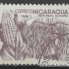 Sellos: NICARAGUA 1986 - LEY DE REFORMA AGRARIA, MAÍZ - USADO. Lote 353546248