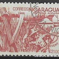 Sellos: NICARAGUA 1986 - LEY DE REFORMA AGRARIA, AZÚCAR - USADO. Lote 353546413