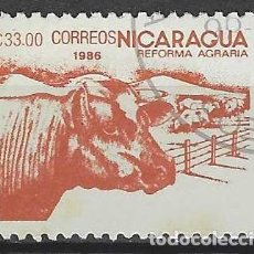 Sellos: NICARAGUA 1986 - LEY DE REFORMA AGRARIA, GANADERÍA - USADO. Lote 353546593