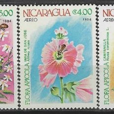 Sellos: NICARAGUA 1984 - FLORES,, S.COMPLETA, AÉREOS - MNH**. Lote 353605743