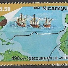 Timbres: NICARAGUA 1982 - 490º ANIV. DEL DESCUBRIMIENTO DE AMÉRICA, LOS VIAJES - USADO. Lote 353664618