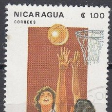 Sellos: TE 366- NICARAGUA 1983- YVERT 1274 º USADO- DEPORTES. JUEGOS PANAMERICANOS. BALONCESTO. Lote 400215379