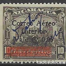 Sellos: NICARAGUA 1936 - SELLO DE 1933 S0BRECARGADO CON FIRMAS Y VUELTO A CARGAR, MARRÓN OSCURO - MHSG. Lote 390453314