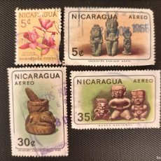 Sellos: SELLOS DE NICARAGUA, 3 DE ANTIGÜEDADES INDÍGENAS (1965) Y UNO DE CATELLA SKINNERI. Lote 399008179