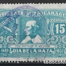 Sellos: NICARAGUA 1937 - DIA DE LA RAZA - AEREO INTERNACIONAL - 2400
