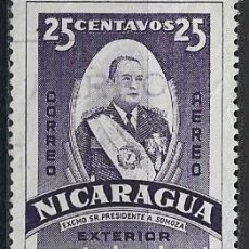 Sellos: NICARAGUA 1939 - PRESIDENTE SOMOZA ( AEREO INTERNACIONAL ) - 2400