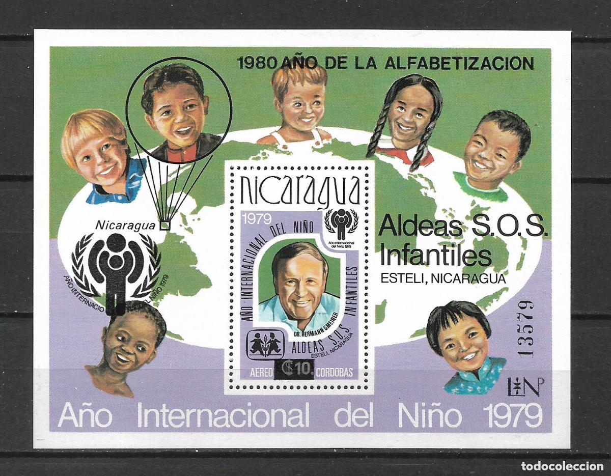 Sellos: Nicaragua Bloque 133 ** mnh A&ntilde;o del Ni&ntilde;o 1979 - 31/12