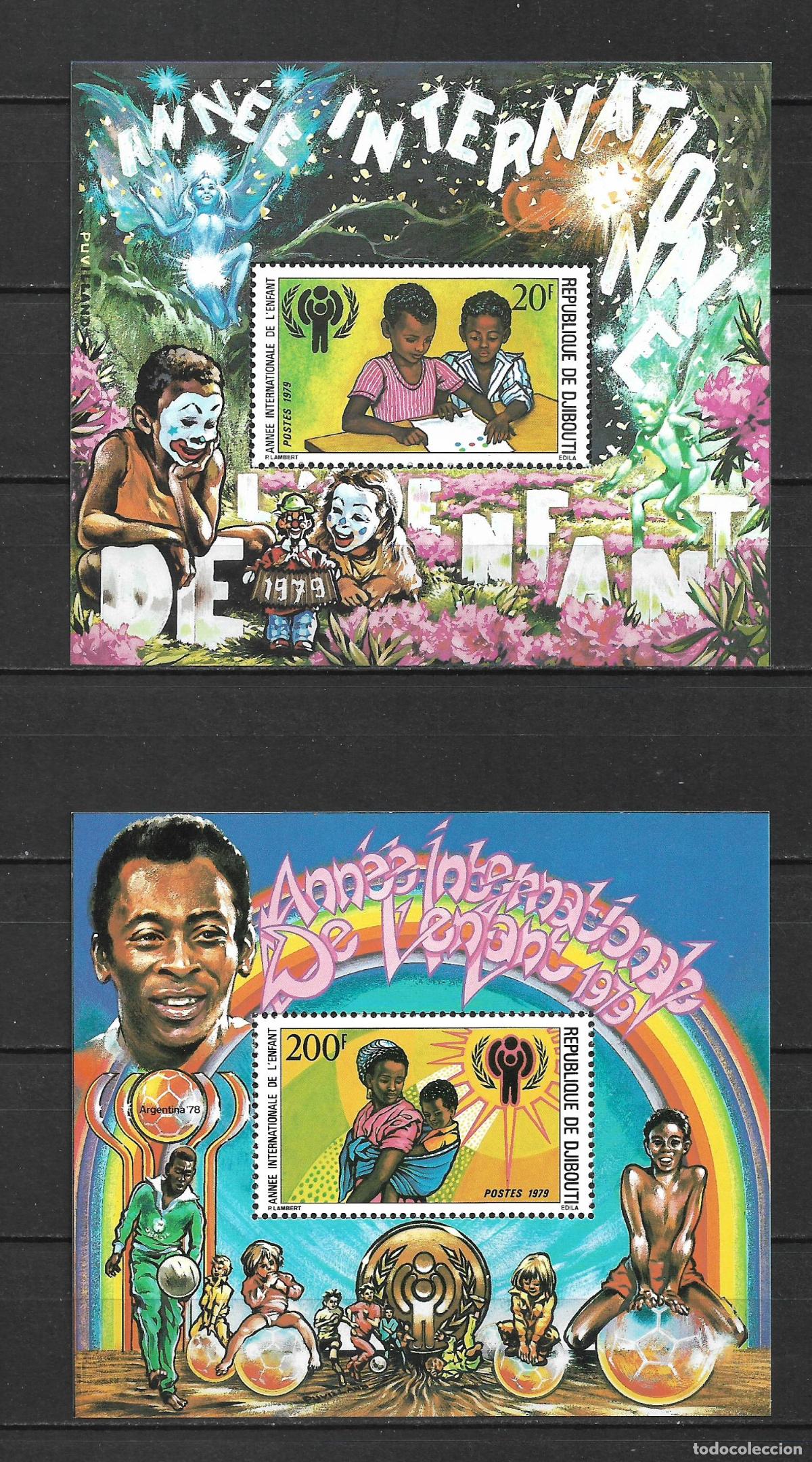 Sellos: Djibouti 1979 michel bloque 1 y 2 a&ntilde;o internacional del ni&ntilde;o ** mnh - 31/12