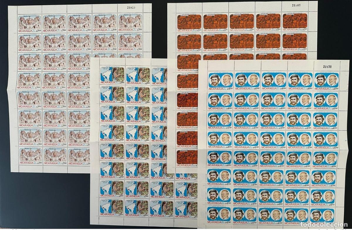 Sellos: Nicaragua 1983 Mi. 2371 - 2375 plato Papa Juan Pablo II
