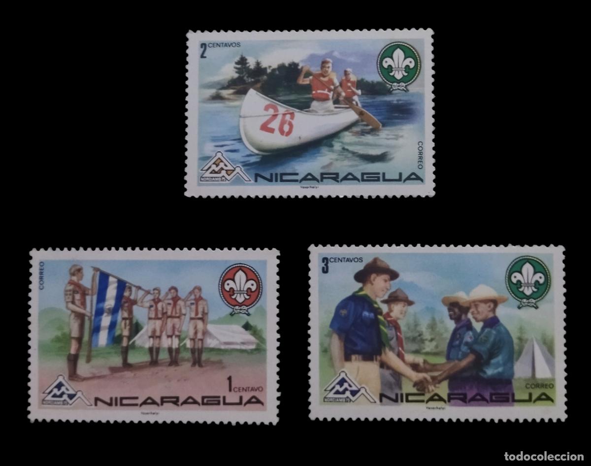 Sellos: NICARAGUA 1975 14&ordf; Encuentro mundial scout. Lillehammer. NUEVO - MNH **