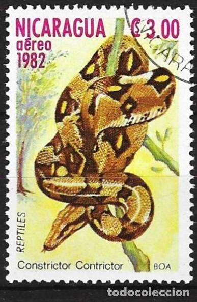 Sellos: Nicaragua 1982 - Mi 2339 - YT Pa 1009 - Serpiente: pit&oacute;n ( A&eacute;reo )