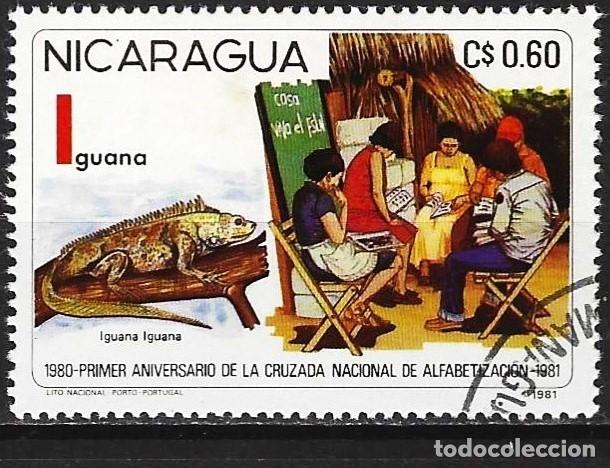 Sellos: Nicaragua 1981 - Mi 2180 - YT xxx - Fauna : Iguana