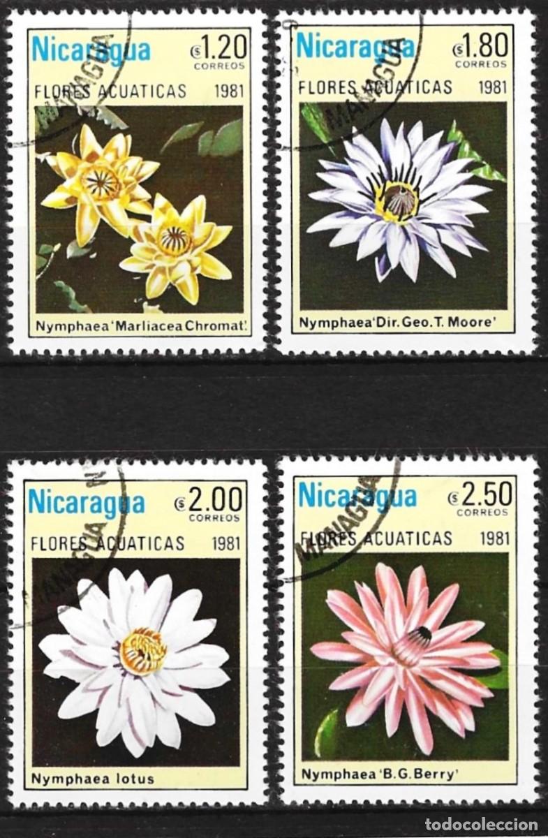 Sellos: Nicaragua 1982 - Mi 2203 a 2206 - YT 1157 a 1160 - Flores acu&aacute;ticas