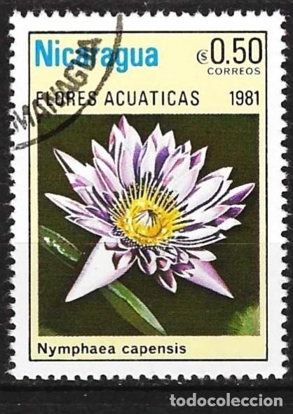 Sellos: Nicaragua 1982 - Mi 2200 - YT 1155 - Flor acu&aacute;tica