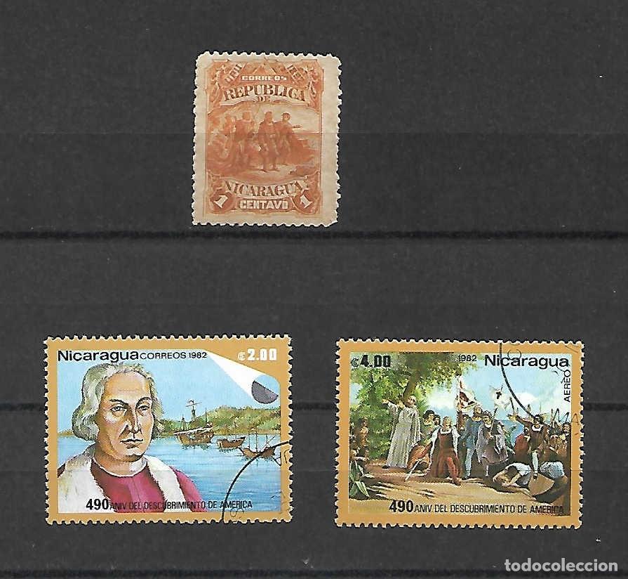 Sellos: Crist&oacute;bal COL&Oacute;N (151-1506), navegante .Nicaragua, sellos a&ntilde;os 1892/1992