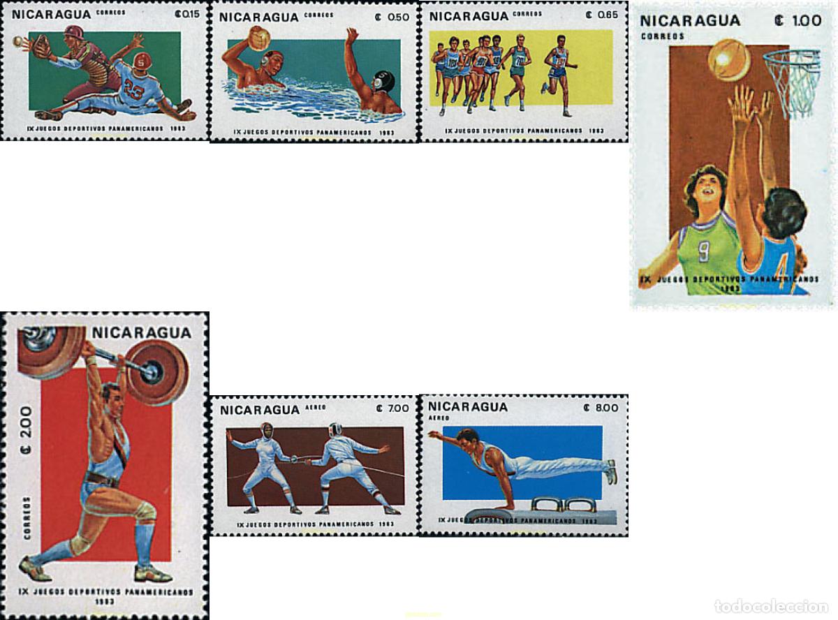 Sellos: 52993 MNH NICARAGUA 1983 9 JUEGOS DEPORTIVOS PANAMERICANOS