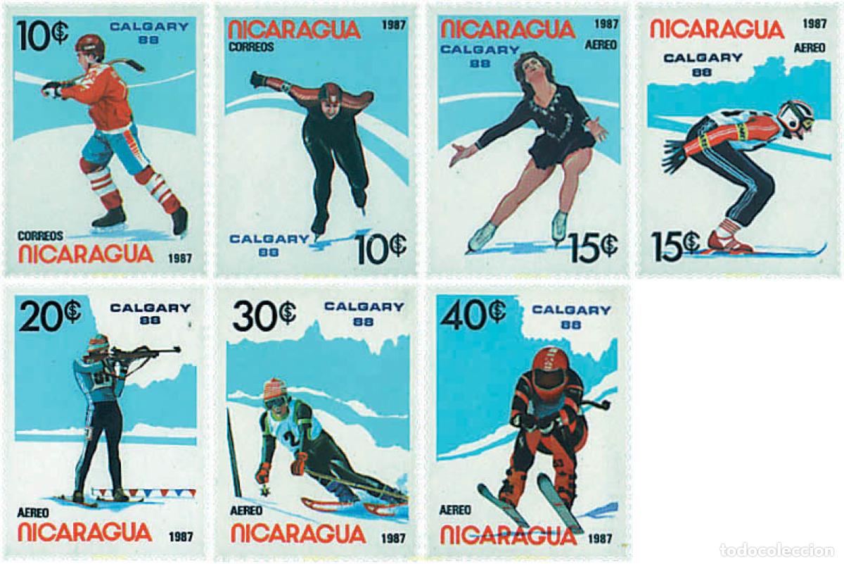Selos: 71405 MNH NICARAGUA 1987 15 JUEGOS OLIMPICOS INVIERNO CALGARY 1988