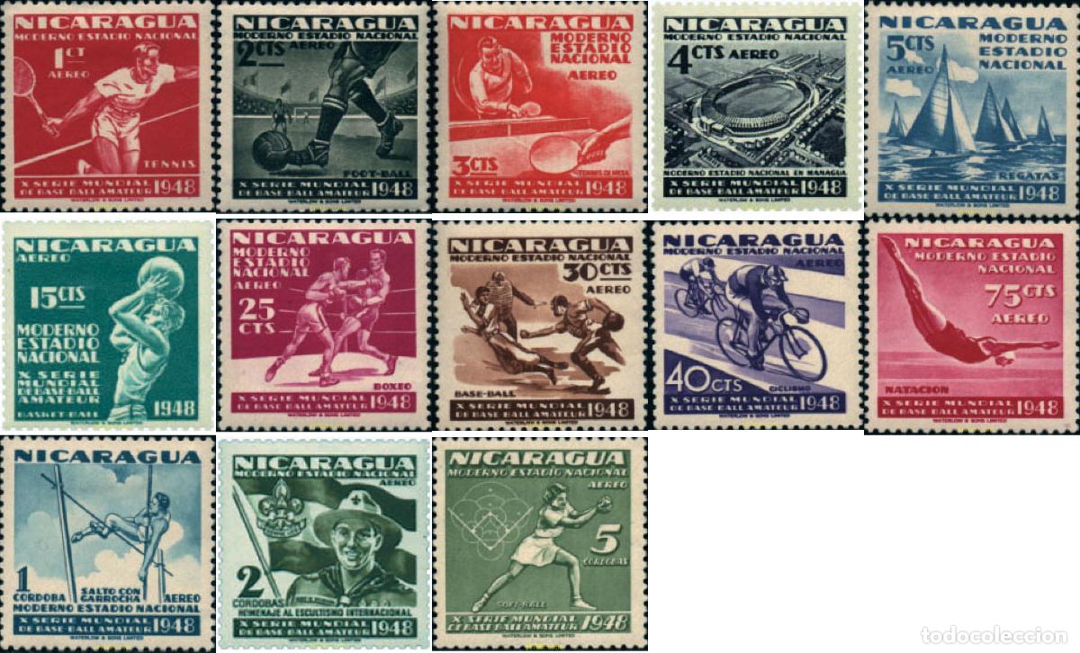 Selos: 229186 MNH NICARAGUA 1949 10 CAMPEONATO DE BEISBOL AMATEUR