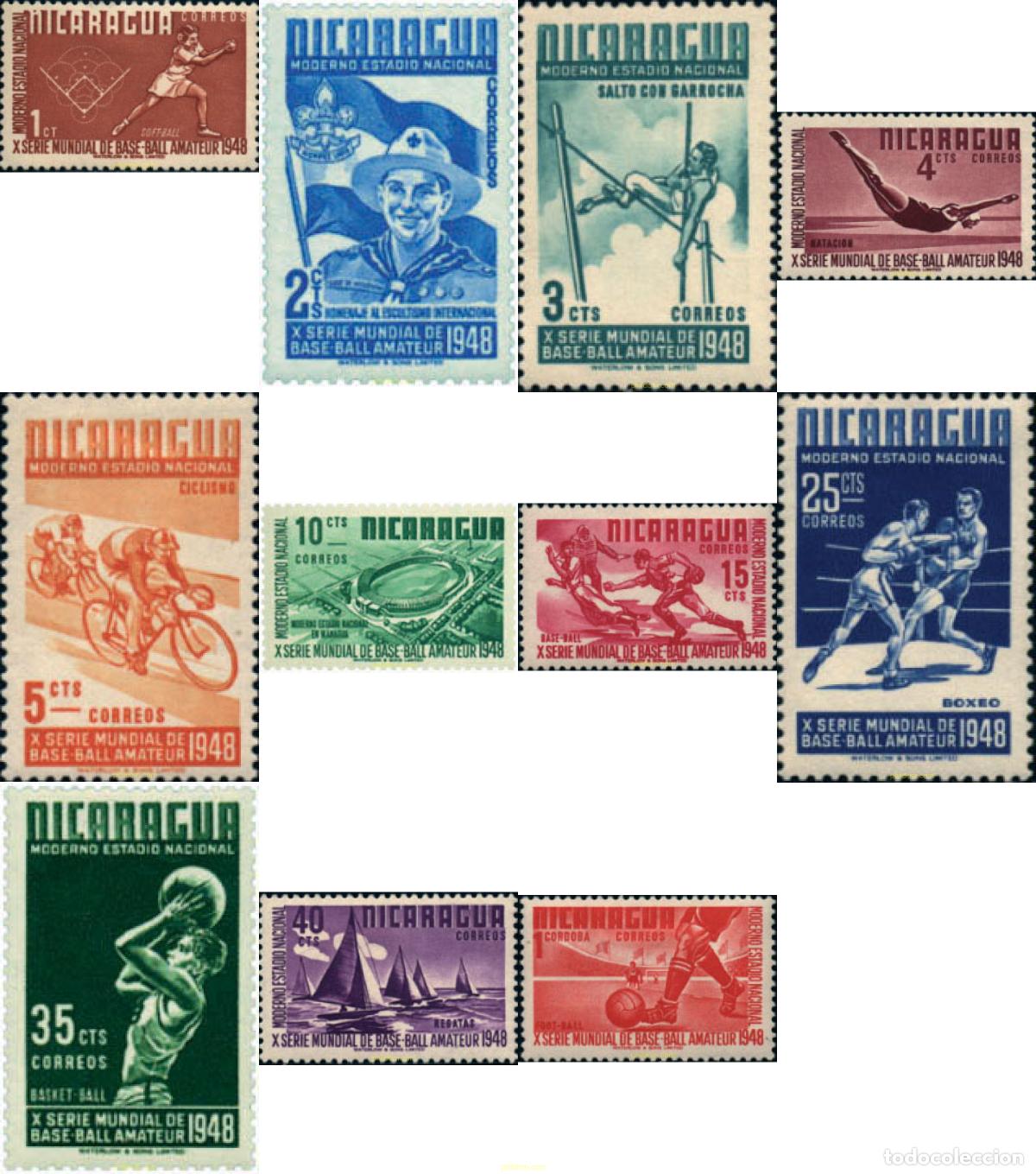 Selos: 587979 HINGED NICARAGUA 1949 10 CAMPEONATO DE BEISBOL AMATEUR
