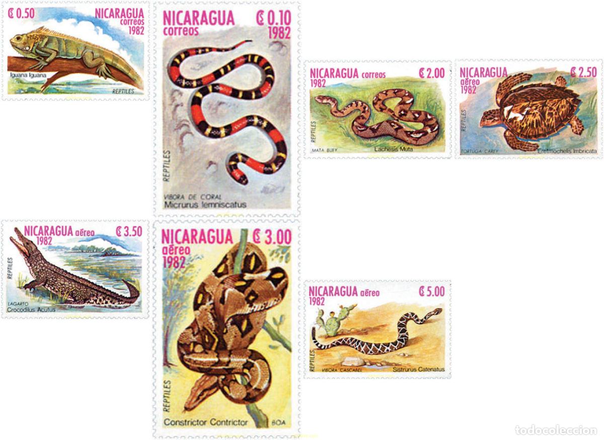 Stamps: 28260 MNH NICARAGUA 1982 REPTILES
