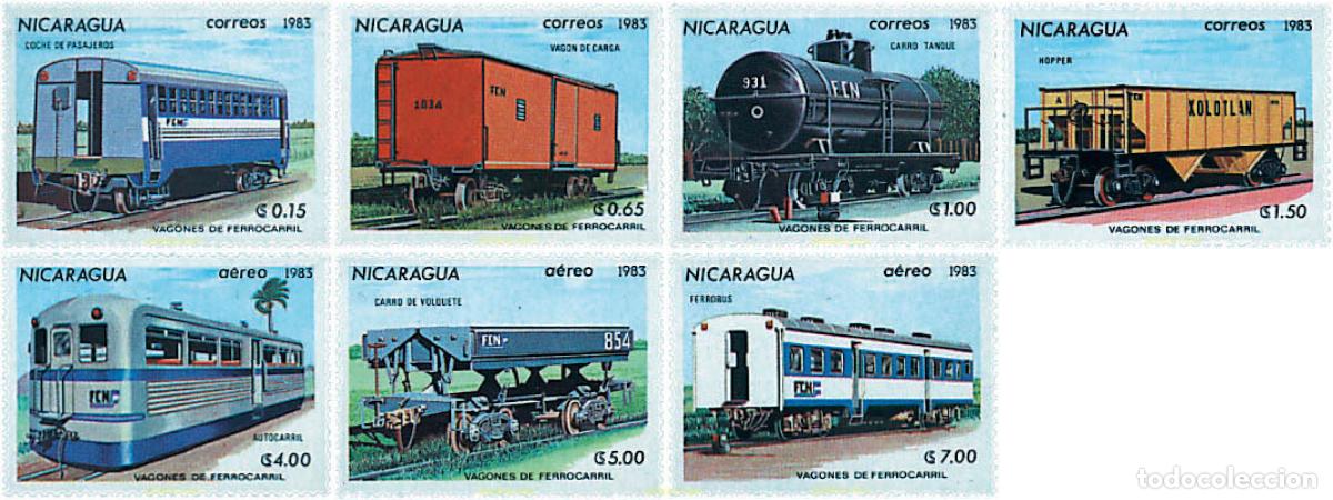 Sellos: 60897 MNH NICARAGUA 1983 VAGONES DE FERROCARRIL
