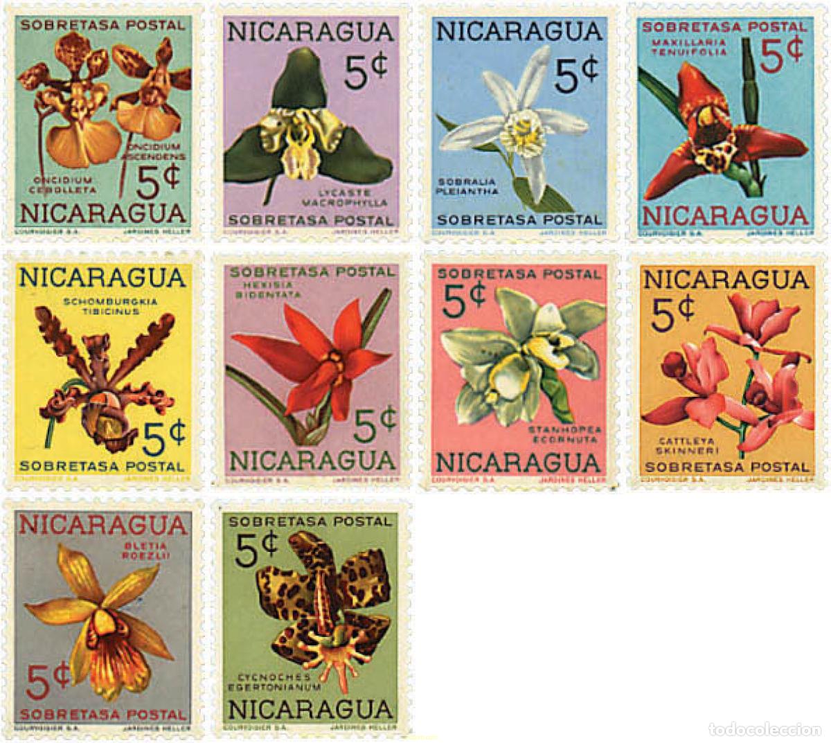 Selos: 94664 MNH NICARAGUA 1962 PRO BENEFICENCIA. ORQUIDEAS