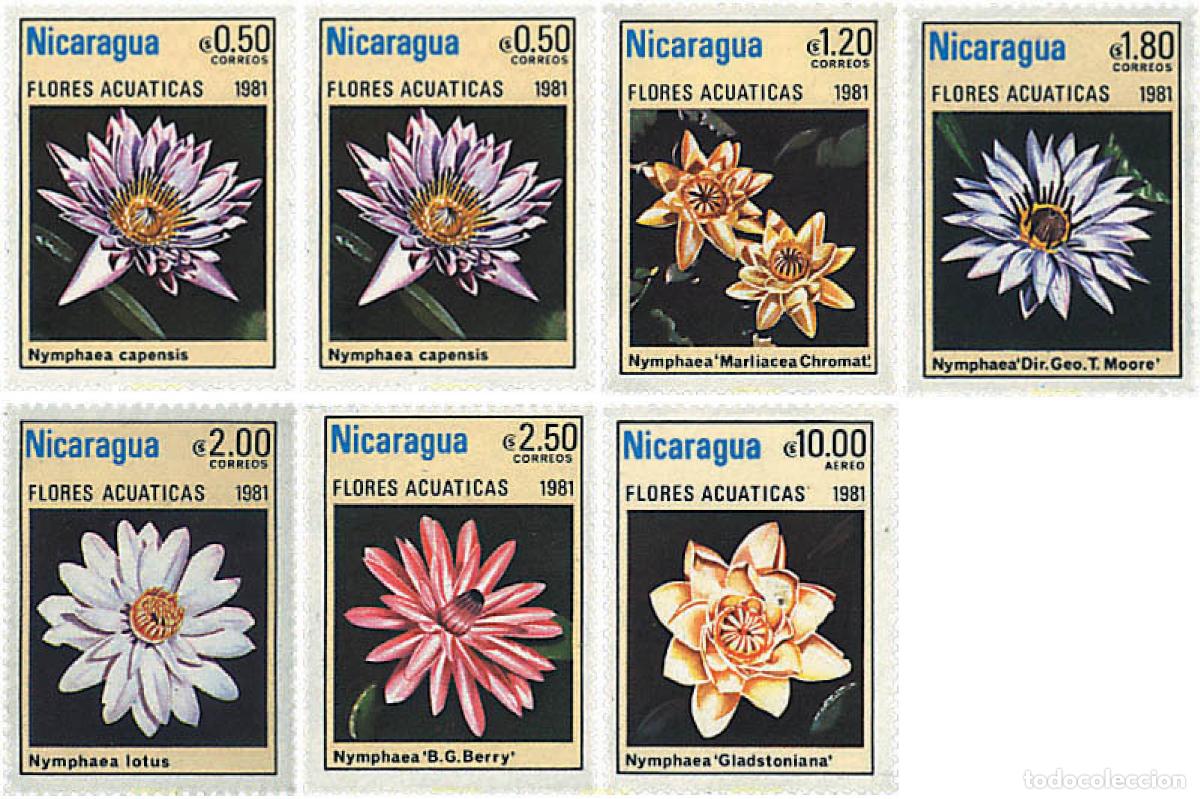 Sellos: 94670 MNH NICARAGUA 1981 FLORES ACUATICAS