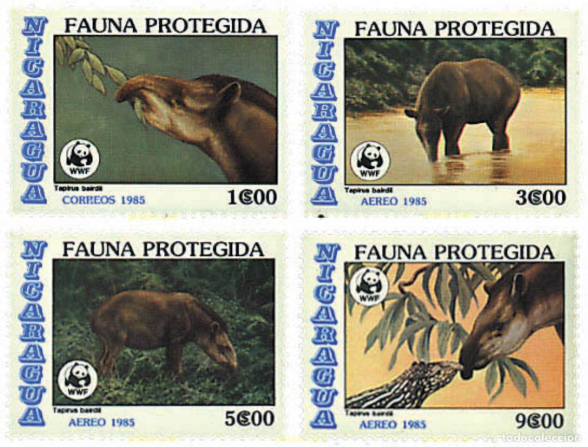 Sellos: 74281 MNH NICARAGUA 1985 TAPIR CENTROAMERICANO