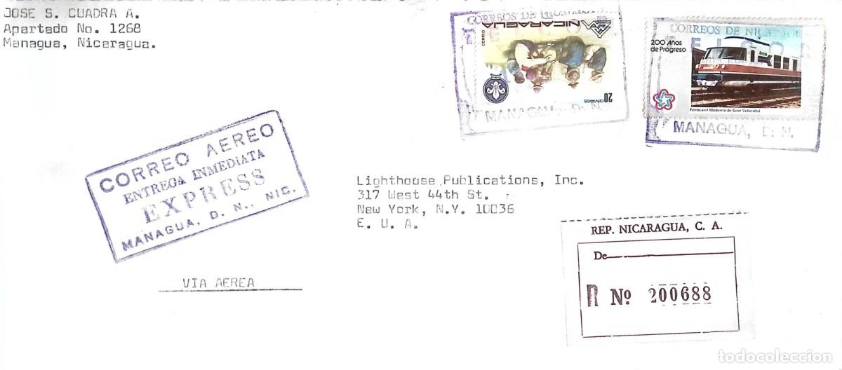 Selos: O) 1976 circa, NICARAGUA, MANAGUA, MODERN HIGH-SPEED ​​RAILWAY, BOY SCOUTS, CIRCULATED USA