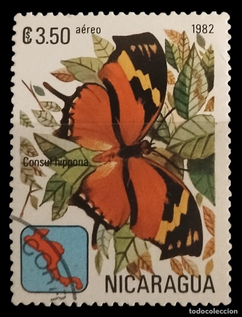 Sellos: NICARAGUA 1982 Mariposas. USADO.