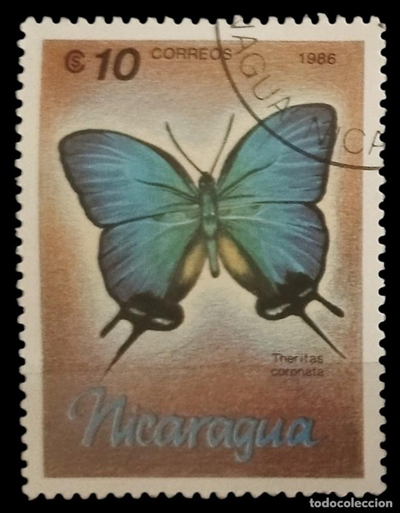 Francobolli: NICARAGUA 1982 Mariposas. USADO.