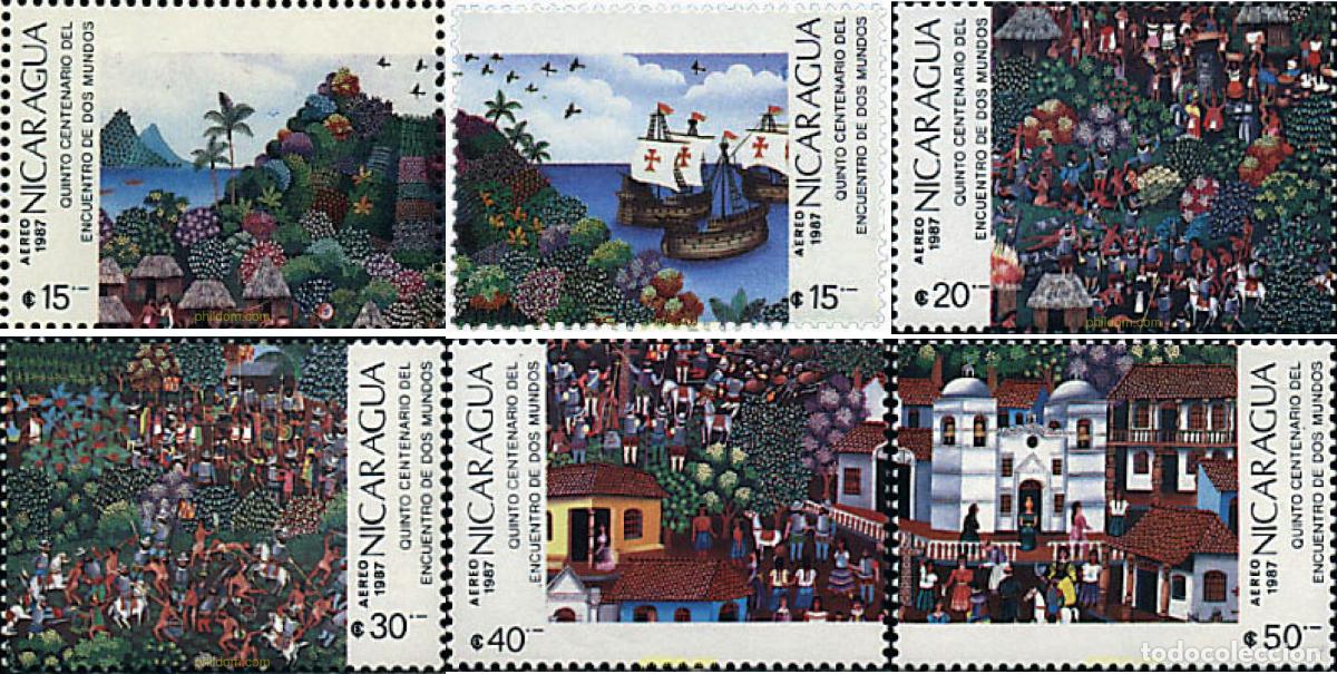 Sellos: 68842 MNH NICARAGUA 1987 500 ANIVERSARIO DEL DESCUBRIMIENTO DE AMERICA