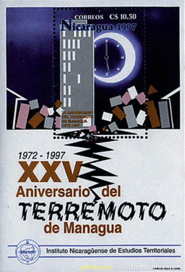 Sellos: 35199 MNH NICARAGUA 1998 25 ANIVERSARIO DEL TERREMOTO DE MANAGUA