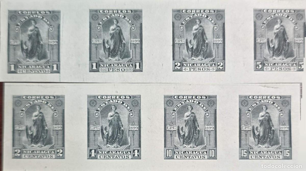 Sellos: O) 1899 NICARAGUA, PROOF. JUSTICE, SCT 110 - 120, COMPLETE SET, MNH