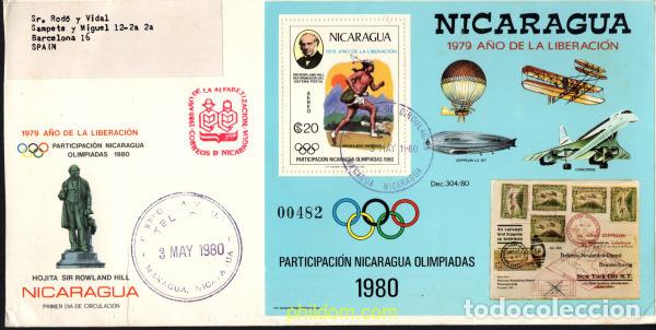 Timbres: 686725 MNH NICARAGUA 1980 22 JUEGOS OLIMPICOS VERANO MOSCU 1980 - CENTENARIO DE LA MUERTE DE SIR RO