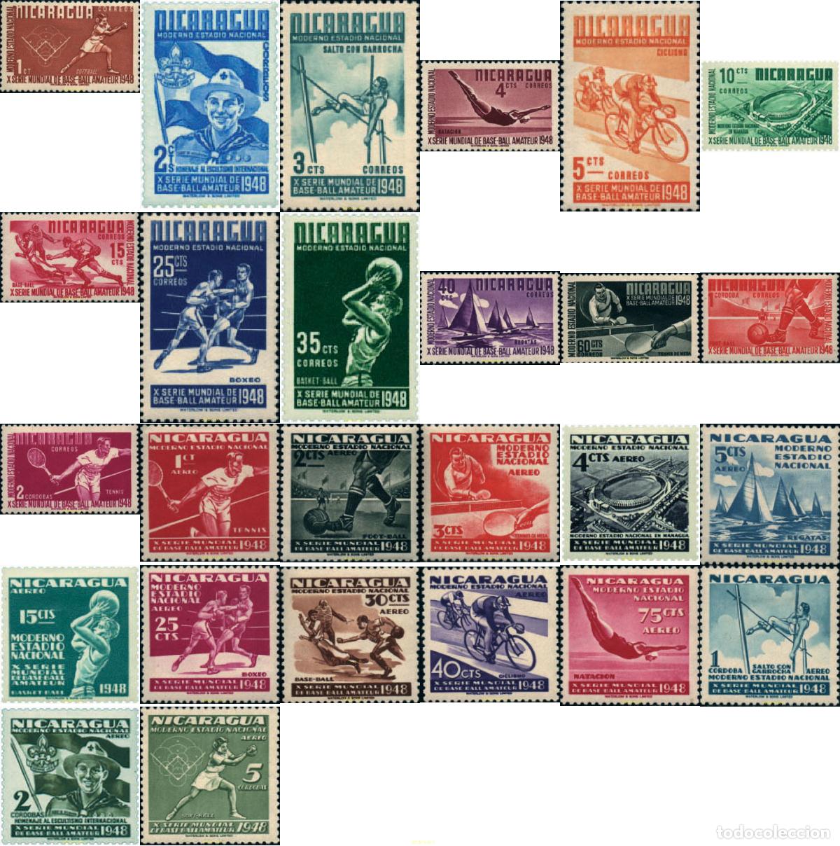 Sellos: 52991 MNH NICARAGUA 1949 10 CAMPEONATO DE BEISBOL AMATEUR