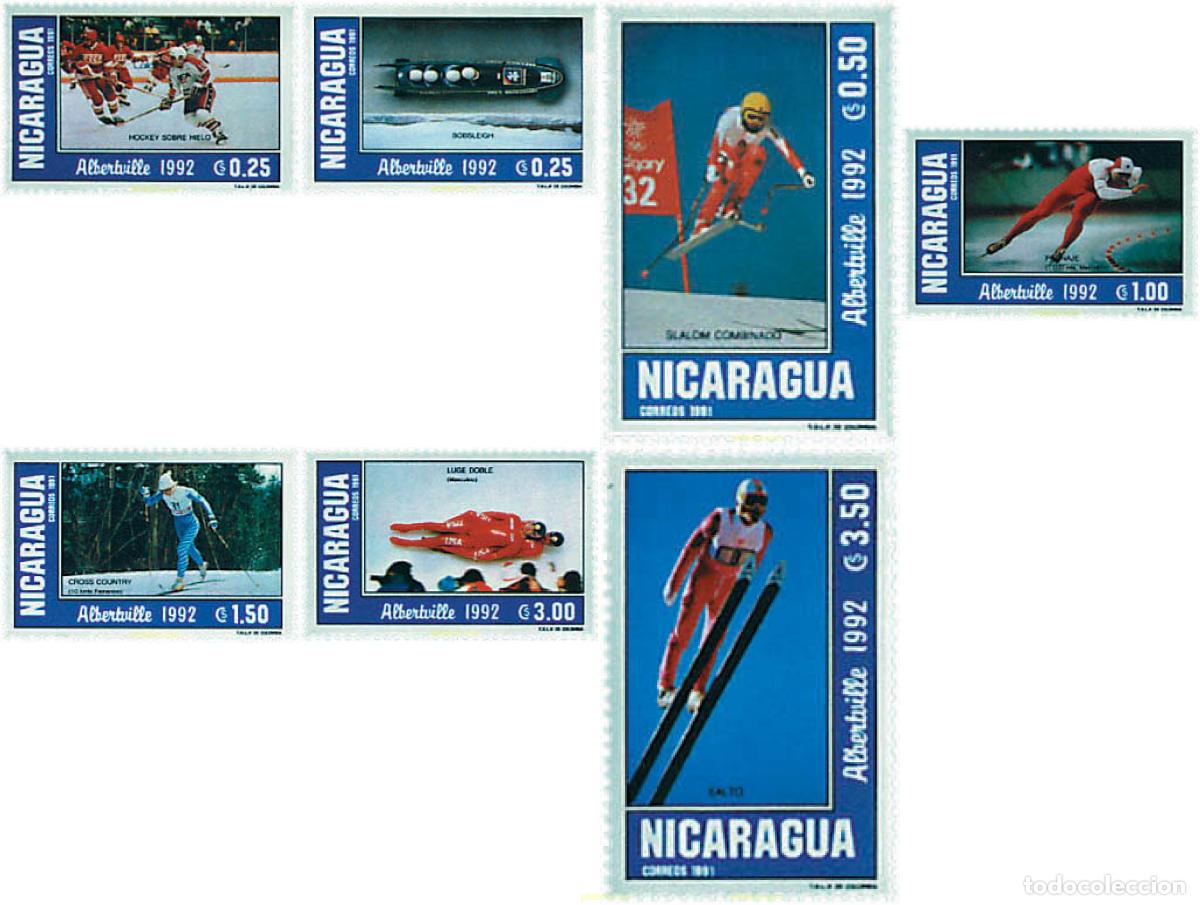 Sellos: 71418 MNH NICARAGUA 1992 16 JUEGOS OLIMPICOS INVIERNO ALBERTVILLE 1992
