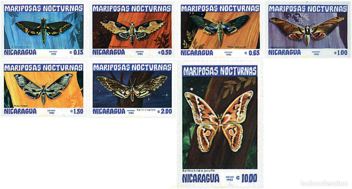 Sellos: 77190 MNH NICARAGUA 1983 MARIPOSAS NOCTURNAS